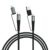 JUICE Title OJC3001 4 in 1 Up To 65W of Power Cable Extra Fast Connectivity | 1.2M Length with Comfort | Cotton Braiding Extra Tough Metal Shell Mold Premium Color (Black & Grey)