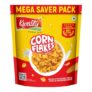 Kwality Corn Flakes 1kg | Made with Golden Corns | 99% Fat Free, Natural Source of Vitamin & Iron | High in Protein & Fiber | Healthy Breakfast Cereal