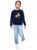 Cloth Theory Girl’s Cotton Crew Neck Regular Fit Sweatshirt (SWSGL01_5_Navy_15-16 Years)