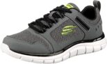 Skechers Mens Track – KNOCKHILL CCBK Casual Shoe – 6 UK (232001) Charcoal/Black