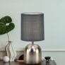 MAGIK Silver Shot LED Table Lamp (Nickel & Warm Grey Finish) | Includes 5W LED Bulb | Elegant Decorative Lamp for Bedroom, Living Room & Office | Compact Design | Ready to Use