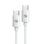 ZEBRONICS Type C to Type C Strong Braided Cable, 60W PD Fast Charging, for iPhone 16 Series, 15 Series, iPad, MacBook, Samsung, Other Android Devices, Data Sync, 1 Meter (ZEB-TT60+) White