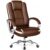 Oakcraft Premium Ergonomic Office Chair – Adjustable Swivel Desk Chair with Lumbar Support & PU Leather Upholstery (Brown White, High Back)