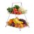 Homeor Counter Top 2-TierFruit & Vegetable Basket For Dining Table, Centre Table I Metal Fruit Bowl or Bread Basket Vegetables Storage Organizer Holder, Multi-Purpose Basket for Kitchen & Home, Chrome