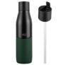 Pigeon by Stovekraft Luxe Thermos Stainless Steel Sipper Flask 500ml with Straw| 24 Hours Hot and Cold|Leak Proof|Easy to Open|Easy to use|Ideal Usage for Office Men/Women|School/College|Black&Green
