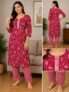 SHIFA TRADING Women Printed Straight Kurta(Red)