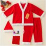 GRAPHENE Santa Claus Dress Christmas Santa Costume for Children With Jacket Pant Cap Pouch For Kids Babies Boy & Girls Size -4 (Age: 4-6 years)