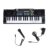 Intern INT-KB-3701 37 Keys Mini Keyboard Piano for Kids & Beginners with Microphone, 5V DC Power Adapter, 22 Demo Songs, 8 Rhythms, 8 Tones, Portable Electronic Musical Keyboard, Black