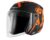 Vega Lark Victor ISI Certified Matt Finish Lightweight Open Face Helmet for Men and Women with Long Clear Visor (Dull Black Orange, Size:M)