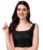 Pujia Mills Black Blouse for Women | U Neck Mono Banglori Silk Plain Back Open Sleeveless Blouse|Blouses for Women Readymade Stylish | Size : 32 to 42 | Wedding Reception Party Engagement