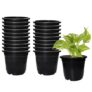 Amazon Brand – Solimo 100% Virgin Plastic Round Nursery Planter Pot | Indoor and Outdoor Flower Pot for Home/Office/Table/Garden/Balcony Decoration | 6 inch, Set of 20 | Black