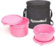 Signoraware Executive Small Lunch Box with Bag, 15cm, Pink