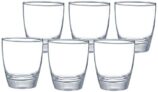 Amazon Brand – Solimo MEA Whisky Glass Set, 380ml, Set of 6, Transparent