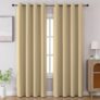 Cortina 80-90% Blackout Solid Door Curtains 7 Feet Set of 2 – Thermal Insulated | Curtain for Living Room | Drapes for Bedroom | (7 Feet, Beige)