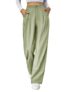 KOTTY Women’s Cotton Blend Straight Fit Cross Pocket Solid Trousers