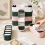 Stewit® 4-Piece Plastic Wardrobe Storage Boxes and Drawer Divider Set for Underwear, Socks, Ties, and Scarves, Multicolor