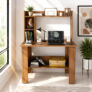 Flipkart Perfect Homes Multipurpose Portable Study Desk with Hutch Storage & Shelves for Home Office Engineered Wood Study Table(Free Standing, Finish Color – Noce Lyon, DIY(Do-It-Yourself))