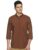 Amazon Brand – Symbol Men’s Cotton Shirt | Chinese Collar | Casual | Plain | Full Sleeve | Summer – Regular Fit (Available in Plus Size) (Brown_4XL)