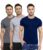 Scott International Men’s Regular Fit T-Shirt – Cotton Blend, Half Sleeve, Round Neck, Stylish, Solid Plain T-Shirts for Men, Mens t Shirt – Pack of 3 (Navy Blue,Charcoal & Grey, XXL)