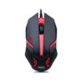 GEONIX Vigor R7 Wired Gaming Mouse with 1200 DPI, PVC Cable, 3 Buttons, Center Click, 1 Year Warranty (Black Red)