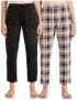 Amazon Brand – Symbol Women’s Cotton Ankle Length Regular Fit Pyjama Set (Combo Pack of 2) (SBT-02 Cont_Black & Blush_L)