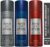 DENVER Combo of Man Of Steel Drill + Challenge + Pump Long lasting Deodorant Spray  –  For Men(600 ml, Pack of 3)