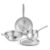 Bergner TriPro 4 Pcs Tri-Ply Stainless Steel Induction Bottom Cookware Set – 22cm (2L) Kadai and 22cm (1L) Frypan with Common Stainless Steel Lid, 14cm (1L) Teapan, Less Oil Use, Easy to Clean