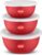 Jensons Steel, Plastic Grocery Container  – 600 ml, 800 ml, 1300 ml(Pack of 3, Red)