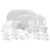 Larah by Borosil Boro Fluted Series Opalware Dinner Set | 63 Pieces for Family of 8 | Microwave & Dishwasher Safe | Bone-Ash Free | Crockery Set for Dining & Gifting | Plates & Bowls | White