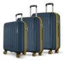 Safari Genius Alley Set of 3 (Cabin+ Medium + Large) Trolley Bags Hard Case Polypropylene, 4 Wheels, 360 Degree Wheeling Luggage, Travel Bag, Suitcase for Travel, Trolley Bags for Travel, Navy