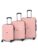 Teakwood Set of 3 8 Wheels Trolley Bag, Hard Cabin with Zipper Closure, Adjustable Push Button & Cross Side Strap, Number Lock System 360 Degree (Set of 3, Rose)