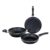Judge by Prestige Ace Aluminium Non-Stick Cookware Set – Kadai 20 cm, Fry Pan 20 cm, Omni Tawa 25 cm – 1 Unit Each, Black