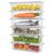 TEX-RO 4 Fridge Storage Boxes Fridge Organizer with Removable Drain Plate and Lid Stackable Container Plastic Freezer Storage Containers for Fish, Meat, Vegetables, Fruits(1500ML)