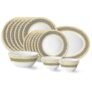 Larah by Borosil Regal Fluted Series Opalware Dinner Set | 21 Pieces for Family of 6 | Microwave & Dishwasher Safe | Bone-Ash Free | Crockery Set for Dining & Gifting | Plates & Bowls | White