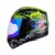 Steelbird SBA-1 Angry Dog ISI Certified Full Face Graphic Helmet for Men and Women (Medium 580 MM, Glossy Black Neon with Night Vision Blue Visor)
