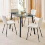 Home Centre | Helios Paul Fabric Dining Chair Set of 4 | Metal Frame | White | 1 Year Warranty