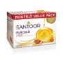 Santoor PureGlo Glycerine Soap with Almond Oil and Glycerine, 125g for Nourished Glowing Skin