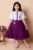 SK JJ DRESSES Girls Below Knee Festive/Wedding Dress(Purple, Half Sleeve)