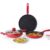 Wonderchef Milano Non-stick Cookware 4 Pc Set | Dosa Tawa, Fry Pan, Kadhai for cutlets, curries, dosas | PFOA Free | Virgin Aluminium | Energy Efficient | Dishwasher Safe | 2-year Warranty | Red&Black