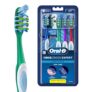 Oral-B Criss Cross Gum Care Soft Toothbrush For Adults, Soft Bristles, Healthier Gums, Multicolour Tooth Brush Set, Oral B Dentist Recommended Brand (Family Pack of 4)