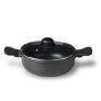 Bergner Senator Die-Cast Non-Stick Kadai With Glass Lid, 20cm, 2.5 Litres, , Black