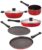 Nirlon Non-Stick Aluminium Cookware Set, 3-Pieces, Red & Black