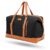 AirCase Canvas Sling Duffle Bag with Pu Leather, Detachable Shoulder Strap, Easy to Clean & Durable Cabin Luggage Hand Bag for Travel/Gym/Business, for Men & Women, Black, 32 Centimeters