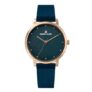 Daniel Klein Analog Blue Textured Round Dial Rose Gold Case Blue Mesh Strap Water-Resistant Wrist Watch for Women Girls, Ladies DK11637-7