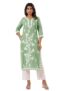 Janasya Women’s Light Green Pure Cotton Embroidered Straight Kurta (JAA25KR02256-P-S)