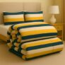 BSB HOME Premium Microfiber Printed Double Bed Comforter with 2 Matching Pillow Covers | All-Season Reversible AC Blanket for Winter & Summer | Soft & Lightweight Quilt for Double Bed – Mustard Yellow