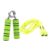 ANTINA HAND GRIP AND SKIPPING ROPE HOME GYM COMBO (GREEN AND YELLOW)