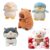 EITHEO Panda Blue Penguin Pink Capybara Teddy White Cat Yellow Pack 5 Soft Plush Stuffed Animals for Kids Boys Girls | Gift Set