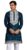 Kalaanj Men’s Embroidered Silk Kurta || Only Kurta (KALSS2503MK-Blue-XXL)