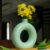 10club Ceramic Donut Vase | Flower Vase for Fresh and Dried Flowers | Pampas Grass Vase | Set of 1 | Pista Green | for Home, Office, Centerpiece or Gifting